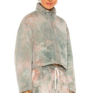 John Elliott Tie Dye Silk & Nylon Crop Bomber Jacket Size 0